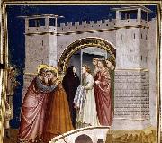 GIOTTO di Bondone Meeting at the Golden Gate oil on canvas